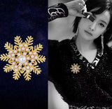 2pc New Exquisite And Elegant Pearl Snowflake Brooch