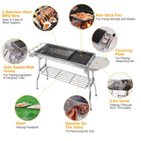 16.7x10x17.7 Inch Portable Charcoal Grill Foldable BBQ Suitcase Grill Rack For Outdoor Camping Picnic Garden BBQ
