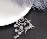 2pc With You All The Way Sparkling Zirconia Deer Brooch