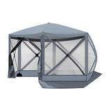 12X12ft Dark Gray Hexagonal Automatic Folding Tent