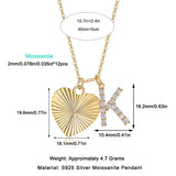 Heart Of Hearts Luxurious Fashion Diamond Pendant Necklace Set With Mosan Diamond Silver Ornaments