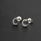 Diamond English Alphabet Letter Earrings Women's Simple Cooperized Silver Earrings