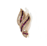 New Xiaoxiangfeng Diamond Studded Leaf Brooch