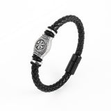 Vintage Metal Totem Men's Weaving Leather Bracelet