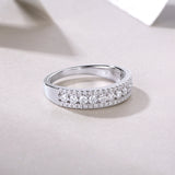 Luxury Fashion Multi-row Diamond Ring With Moissanite Silver Ring