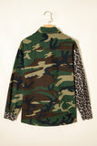 Brown Leopard Camo Patchwork Oversize Shacket