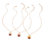 Children's Jewelry Pastoral Style Flower Ladybug Necklace Cute Cartoon Seven-spot Ladybug Pendant