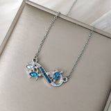 Ocean Style Blue Opal Turtle Pendant Necklace