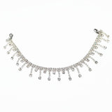 Fashionable And Elegant Women's Silver Tassel Glass Rhinestone Collarbone Chain