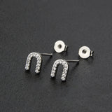 Diamond English Alphabet Letter Earrings Women's Simple Cooperized Silver Earrings