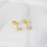 Ins European And American Diamond English Alphabet Letter Earrings