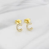 Ins European And American Diamond English Alphabet Letter Earrings