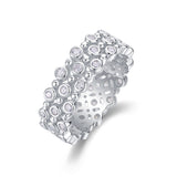 Multi-row Diamond Ring Luxury Fashion Set Moissanite Silver Ring