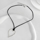Irregular With Personality Heart-shaped Hollow Pendant Necklace For Women
